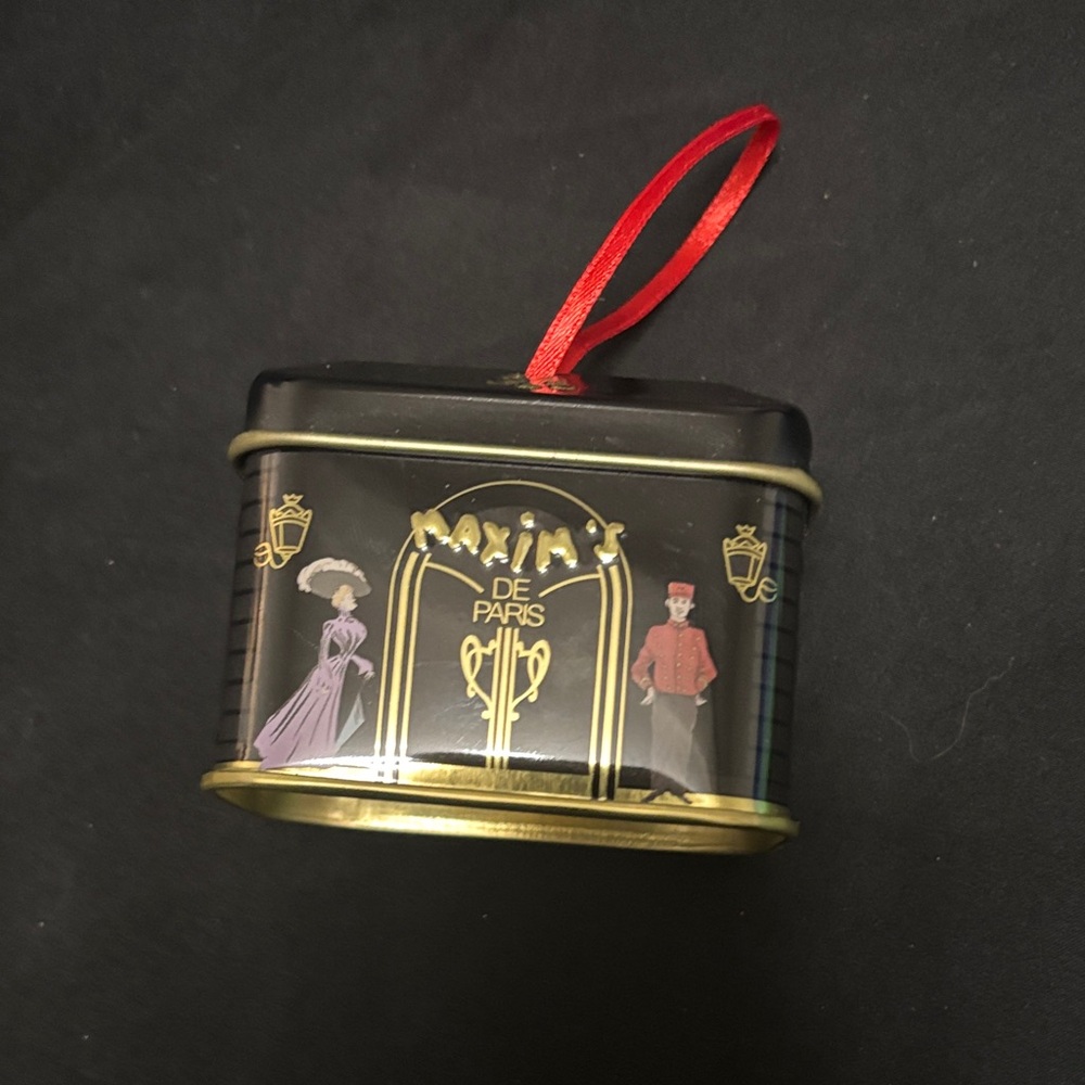 Maxim's de Paris Decorative Tin with Red Ribbon